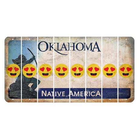 Oklahoma Sacred Rain Arrow Cut License Plate Strips (Set of 8) Emoji - Heart Eyes