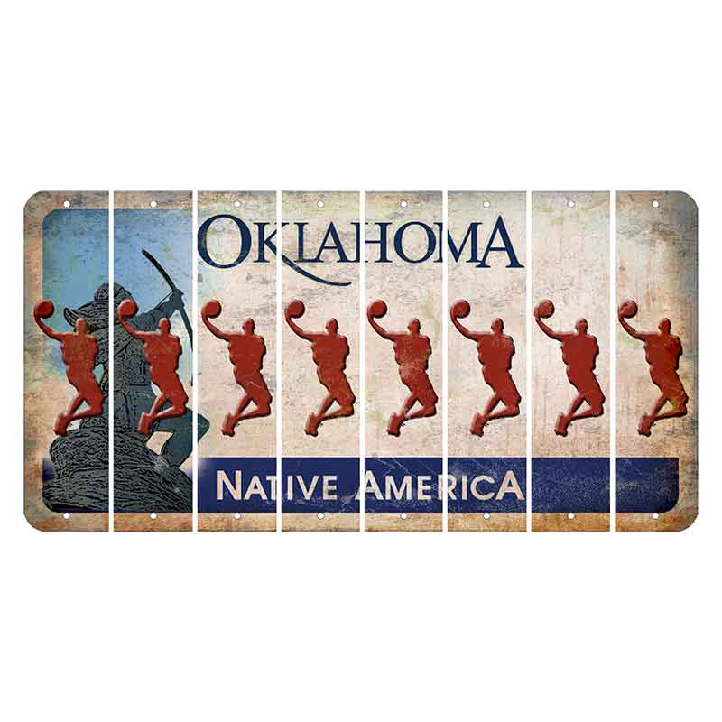 Oklahoma Sacred Rain Arrow Cut License Plate Strips (Set of 8) Basketball Player