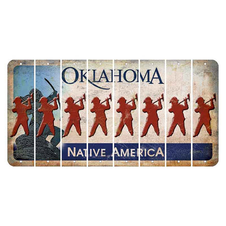 Oklahoma Sacred Rain Arrow Cut License Plate Strips (Set of 8) Fireman with Axe