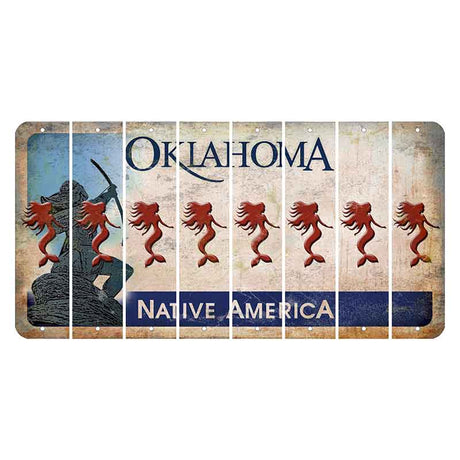 Oklahoma Sacred Rain Arrow Cut License Plate Strips (Set of 8) Mermaid