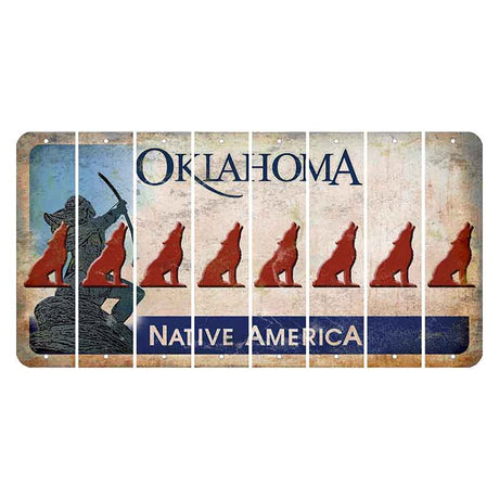 Oklahoma Sacred Rain Arrow Cut License Plate Strips (Set of 8) Howling Wolf