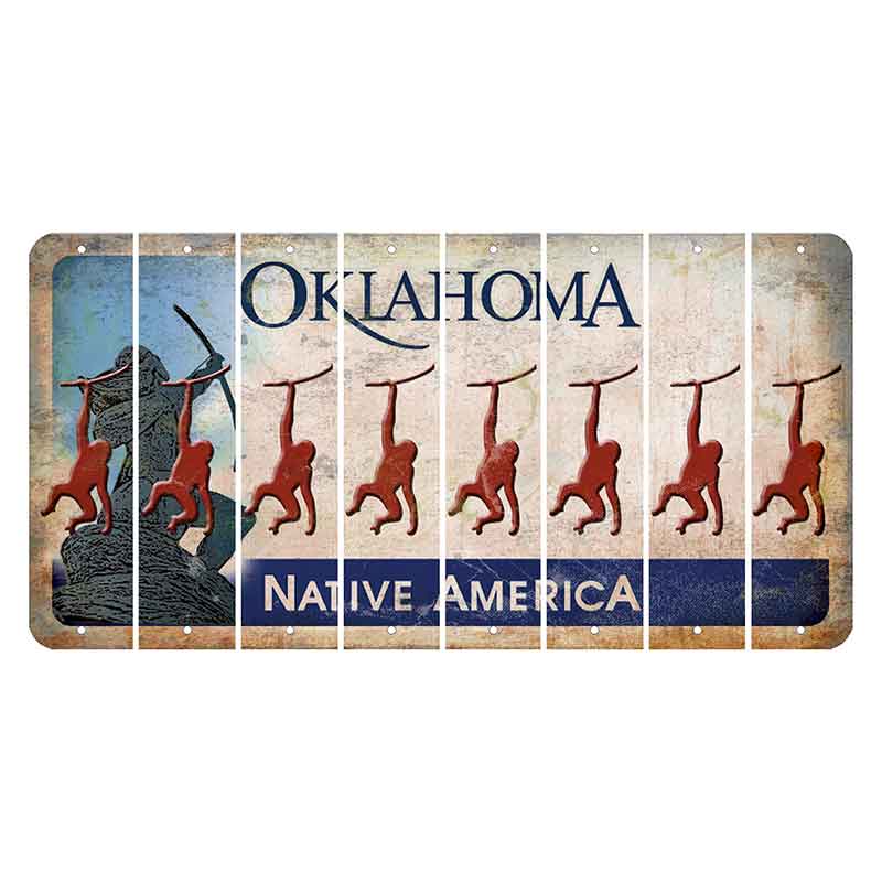 Oklahoma Sacred Rain Arrow Cut License Plate Strips (Set of 8) Monkey