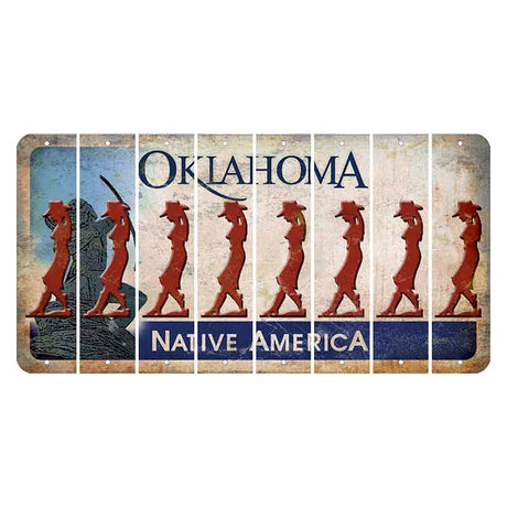 Oklahoma Sacred Rain Arrow Cut License Plate Strips (Set of 8) Cowgirl - Leaning