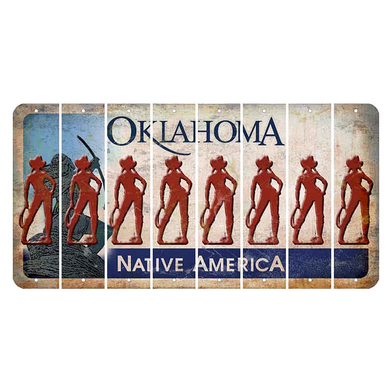 Oklahoma Sacred Rain Arrow Cut License Plate Strips (Set of 8) Cowgirl