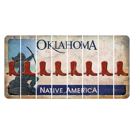 Oklahoma Sacred Rain Arrow Cut License Plate Strips (Set of 8) Cowboy Boot