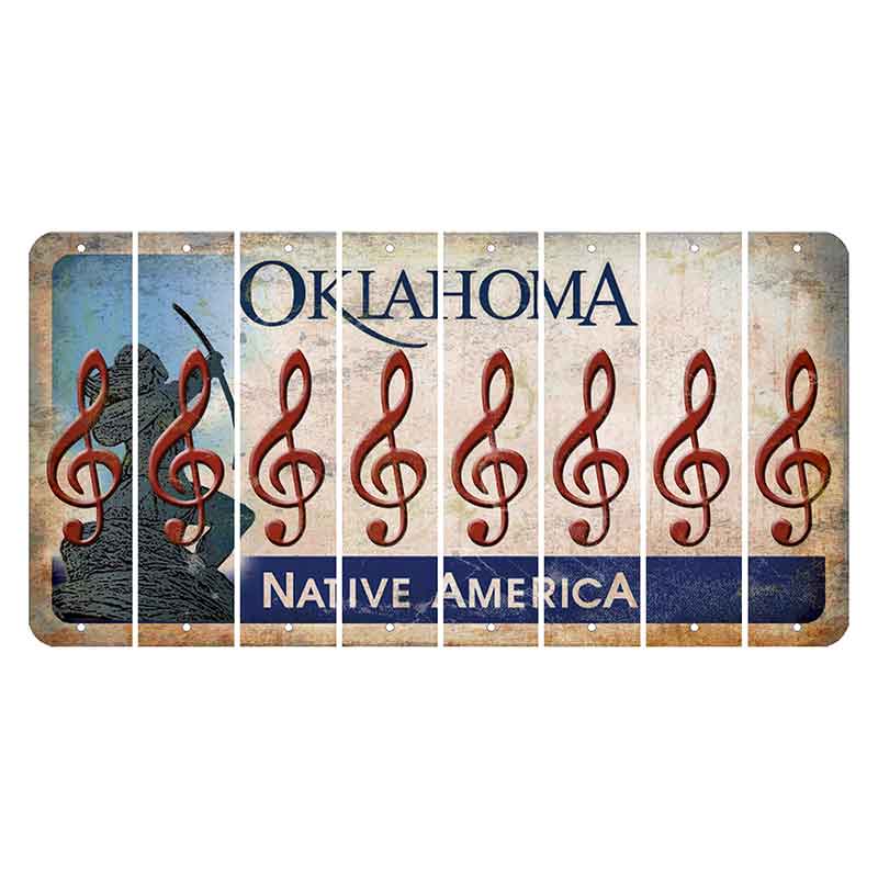 Oklahoma Sacred Rain Arrow Cut License Plate Strips (Set of 8) Music Note