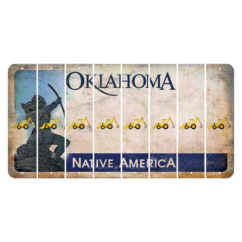 Oklahoma Sacred Rain Arrow Cut License Plate Strips (Set of 8) Backhoe