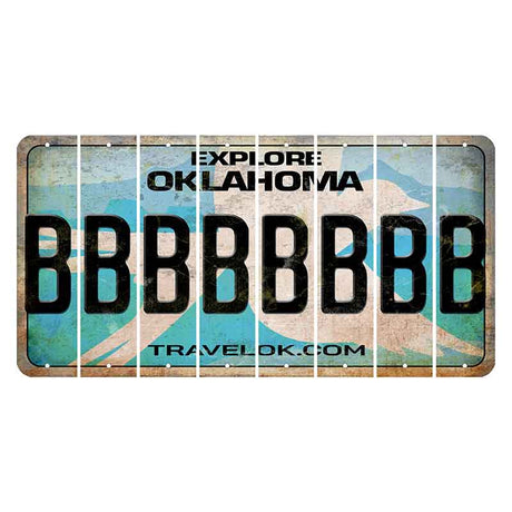 Oklahoma Scissor-Tailed Flycatcher Cut License Plate Strips (Set of 8) B