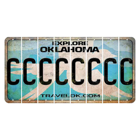 Oklahoma Scissor-Tailed Flycatcher Cut License Plate Strips (Set of 8) C