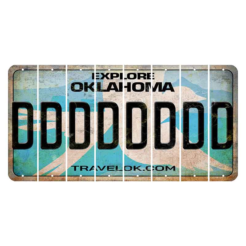 Oklahoma Scissor-Tailed Flycatcher Cut License Plate Strips (Set of 8) D