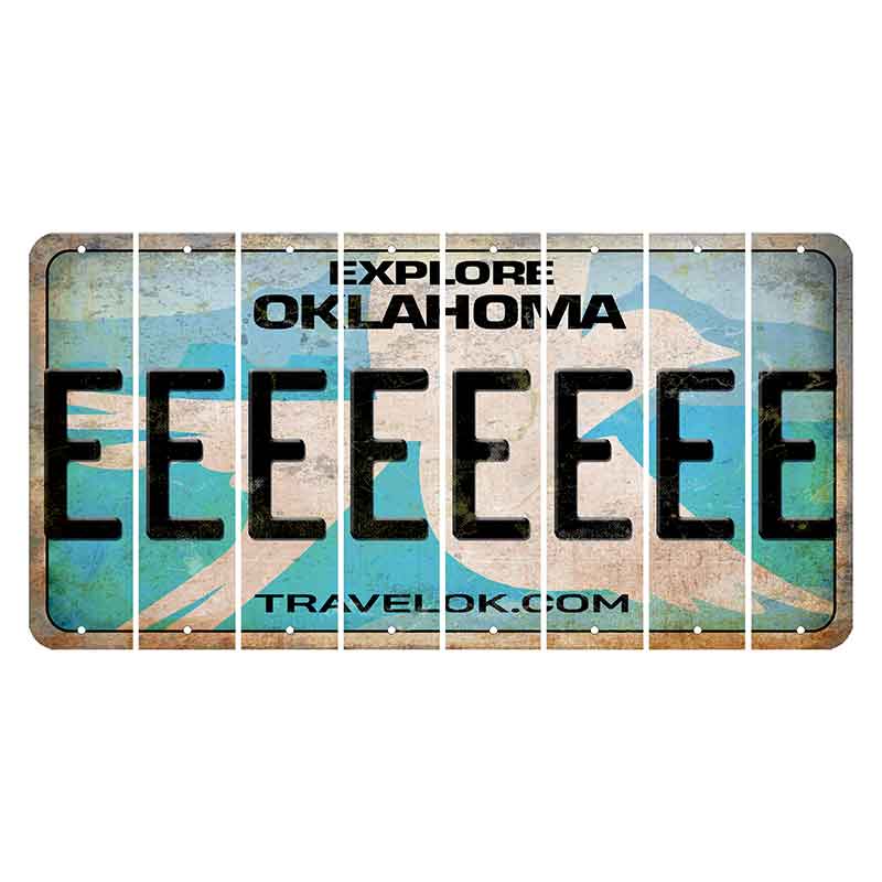 Oklahoma Scissor-Tailed Flycatcher Cut License Plate Strips (Set of 8) E