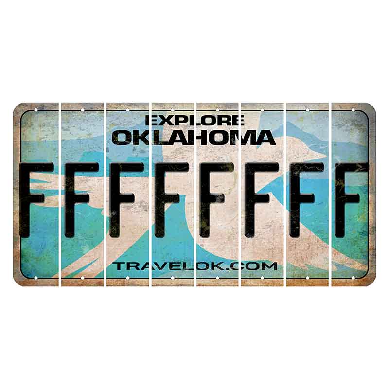 Oklahoma Scissor-Tailed Flycatcher Cut License Plate Strips (Set of 8) F