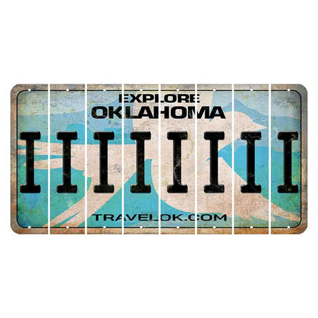 Oklahoma Scissor-Tailed Flycatcher Cut License Plate Strips (Set of 8) I