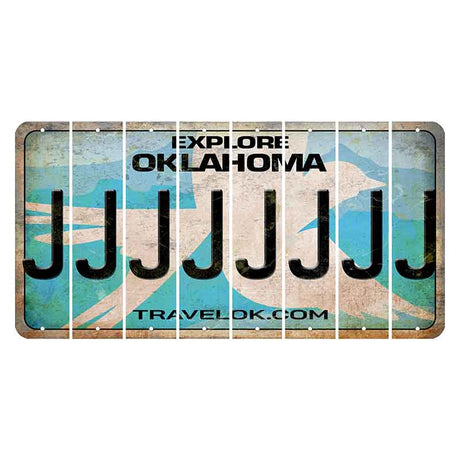 Oklahoma Scissor-Tailed Flycatcher Cut License Plate Strips (Set of 8) J