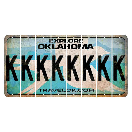 Oklahoma Scissor-Tailed Flycatcher Cut License Plate Strips (Set of 8) K