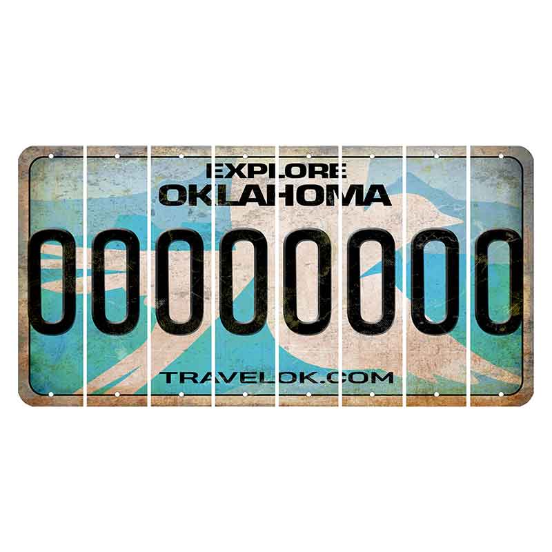 Oklahoma Scissor-Tailed Flycatcher Cut License Plate Strips (Set of 8) O