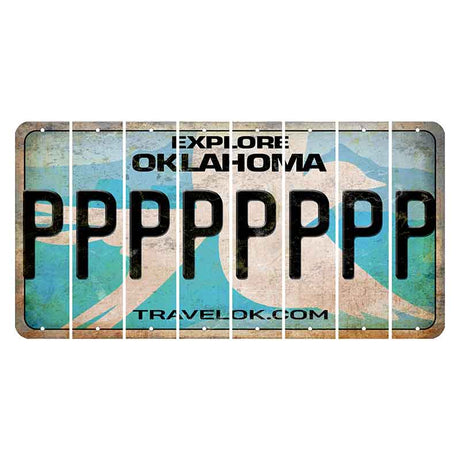 Oklahoma Scissor-Tailed Flycatcher Cut License Plate Strips (Set of 8) P