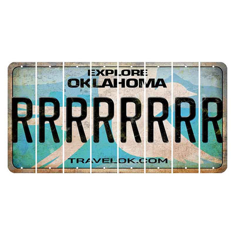 Oklahoma Scissor-Tailed Flycatcher Cut License Plate Strips (Set of 8) R