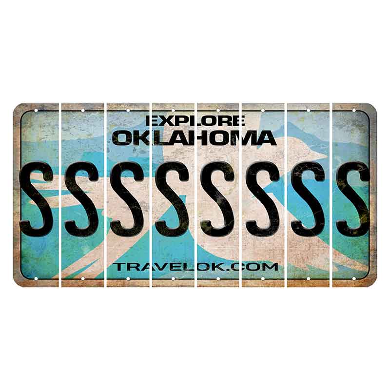 Oklahoma Scissor-Tailed Flycatcher Cut License Plate Strips (Set of 8) S