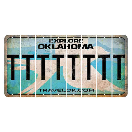 Oklahoma Scissor-Tailed Flycatcher Cut License Plate Strips (Set of 8) T