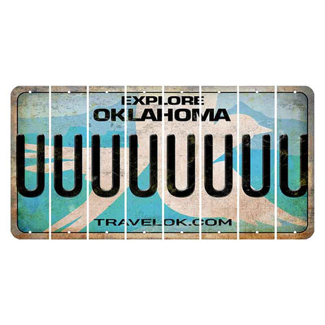 Oklahoma Scissor-Tailed Flycatcher Cut License Plate Strips (Set of 8) U