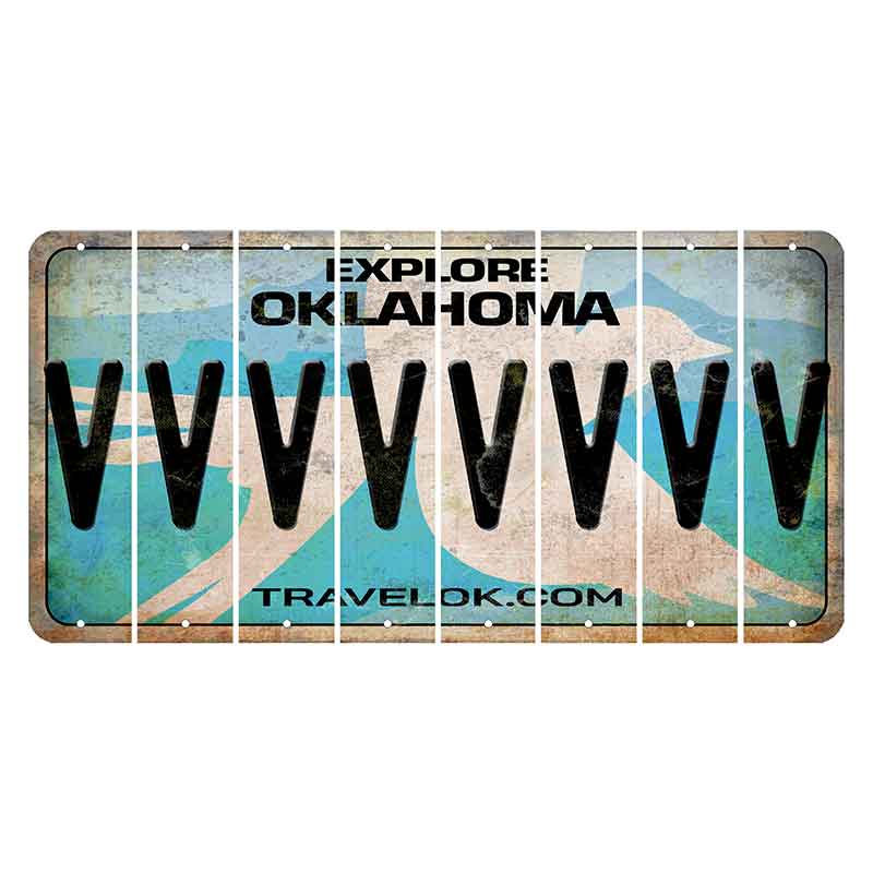 Oklahoma Scissor-Tailed Flycatcher Cut License Plate Strips (Set of 8) V