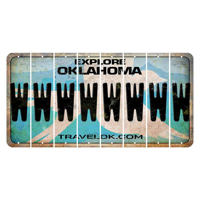 Oklahoma Scissor-Tailed Flycatcher Cut License Plate Strips (Set of 8) W