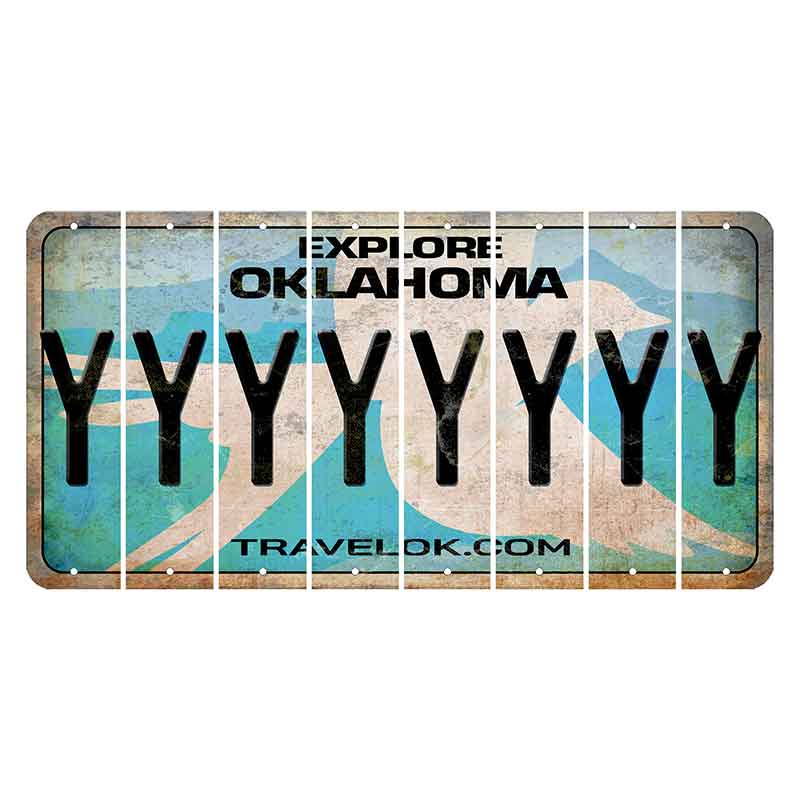 Oklahoma Scissor-Tailed Flycatcher Cut License Plate Strips (Set of 8) Y