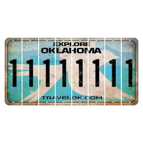 Oklahoma Scissor-Tailed Flycatcher Cut License Plate Strips (Set of 8) 1