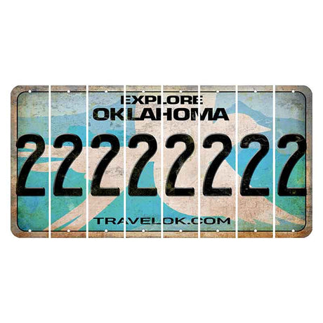 Oklahoma Scissor-Tailed Flycatcher Cut License Plate Strips (Set of 8) 2