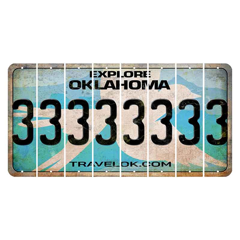 Oklahoma Scissor-Tailed Flycatcher Cut License Plate Strips (Set of 8) 3