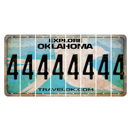 Oklahoma Scissor-Tailed Flycatcher Cut License Plate Strips (Set of 8) 4