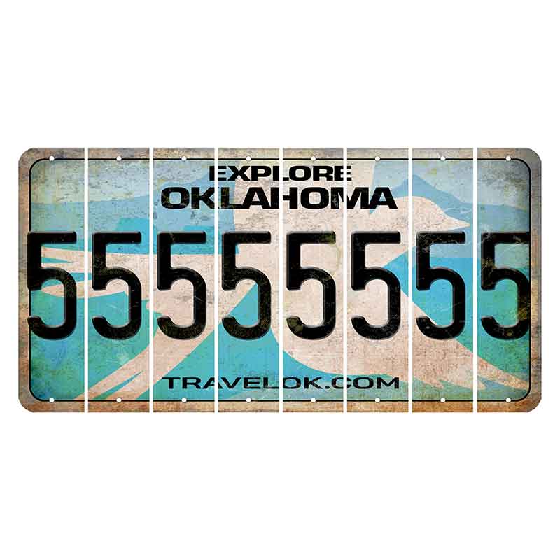 Oklahoma Scissor-Tailed Flycatcher Cut License Plate Strips (Set of 8) 5