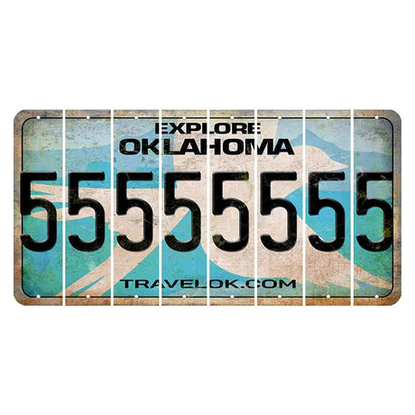 Oklahoma Scissor-Tailed Flycatcher Cut License Plate Strips (Set of 8) 5