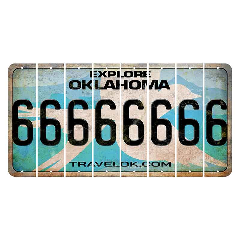 Oklahoma Scissor-Tailed Flycatcher Cut License Plate Strips (Set of 8) 6