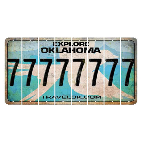 Oklahoma Scissor-Tailed Flycatcher Cut License Plate Strips (Set of 8) 7