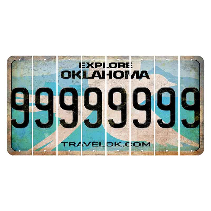 Oklahoma Scissor-Tailed Flycatcher Cut License Plate Strips (Set of 8) 9