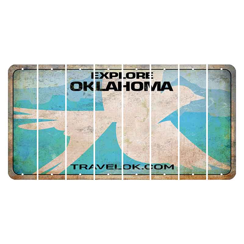 Oklahoma Scissor-Tailed Flycatcher Cut License Plate Strips (Set of 8) Blank