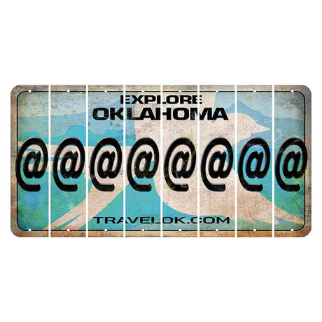 Oklahoma Scissor-Tailed Flycatcher Cut License Plate Strips (Set of 8) At Sign