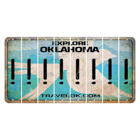 Oklahoma Scissor-Tailed Flycatcher Cut License Plate Strips (Set of 8) Exclamation Point