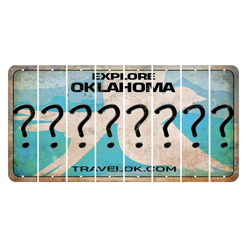 Oklahoma Scissor-Tailed Flycatcher Cut License Plate Strips (Set of 8) Question Mark