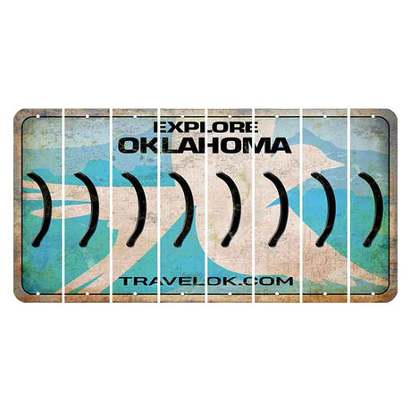 Oklahoma Scissor-Tailed Flycatcher Cut License Plate Strips (Set of 8) Parenthesis - Right