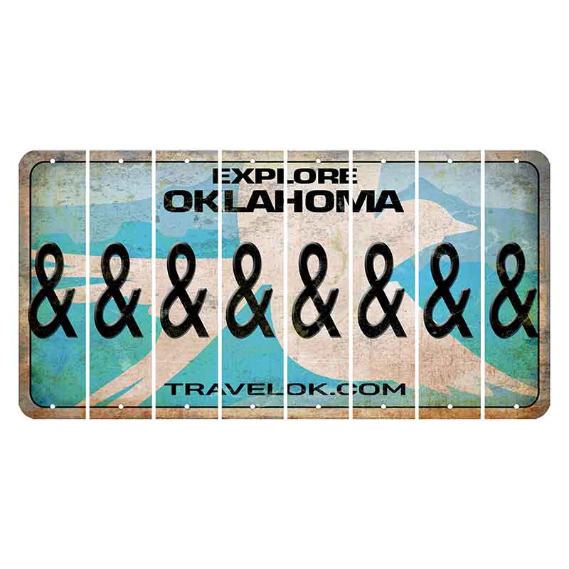 Oklahoma Scissor-Tailed Flycatcher Cut License Plate Strips (Set of 8) And Sign