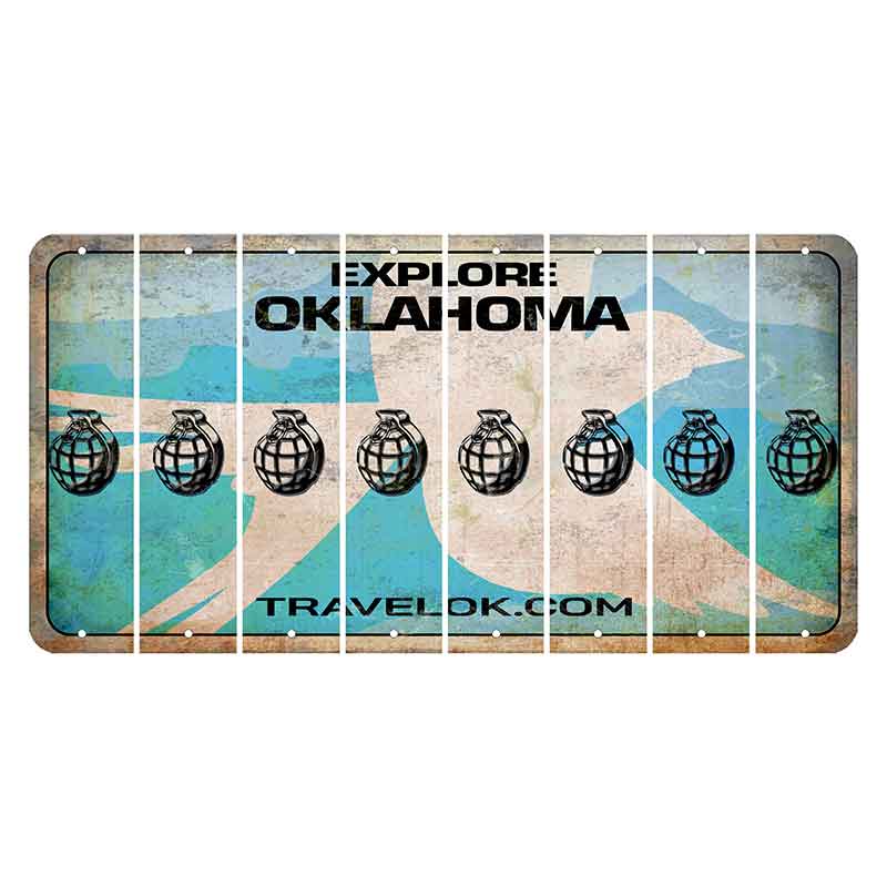 Oklahoma Scissor-Tailed Flycatcher Cut License Plate Strips (Set of 8) Grenade