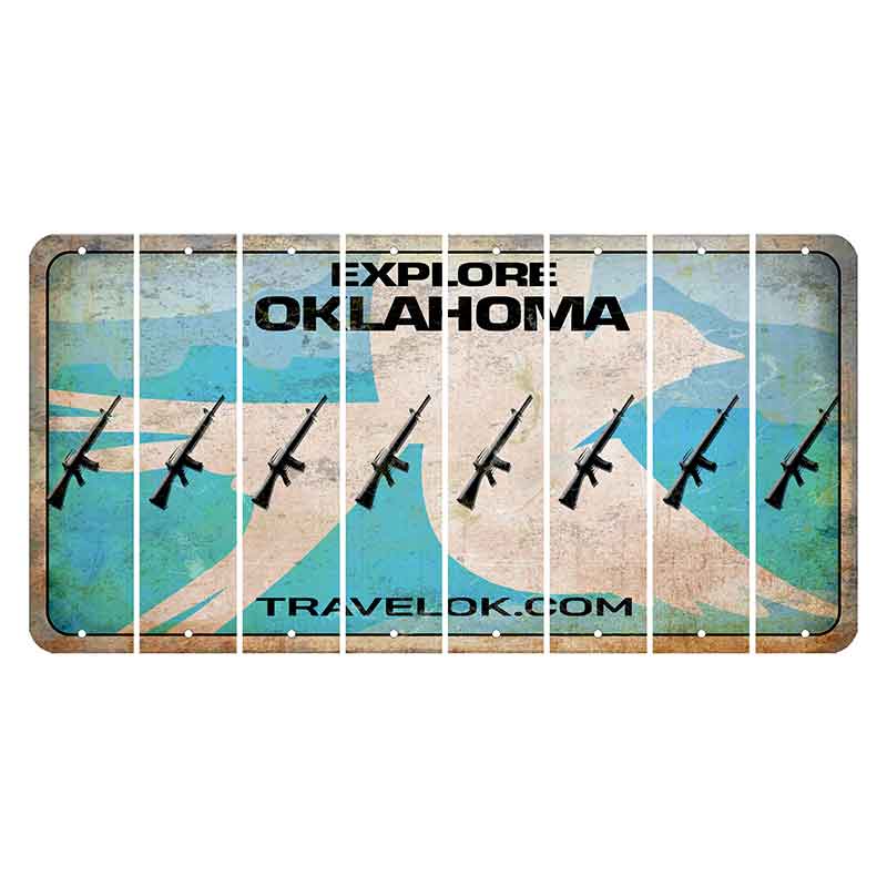 Oklahoma Scissor-Tailed Flycatcher Cut License Plate Strips (Set of 8) Rifle