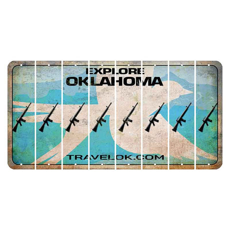 Oklahoma Scissor-Tailed Flycatcher Cut License Plate Strips (Set of 8) Rifle