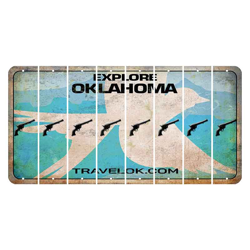 Oklahoma Scissor-Tailed Flycatcher Cut License Plate Strips (Set of 8) Revolver