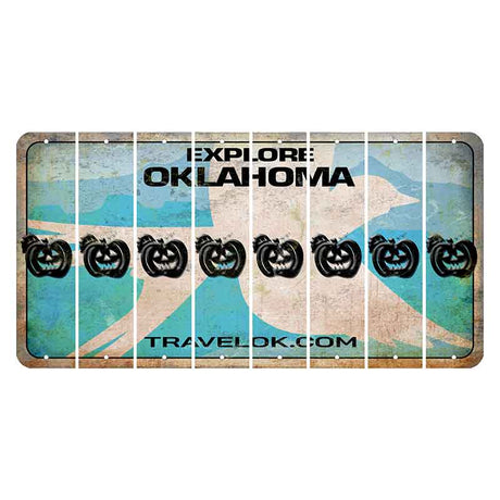 Oklahoma Scissor-Tailed Flycatcher Cut License Plate Strips (Set of 8) Pumpkin