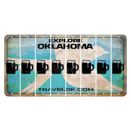 Oklahoma Scissor-Tailed Flycatcher Cut License Plate Strips (Set of 8) Beer Mug