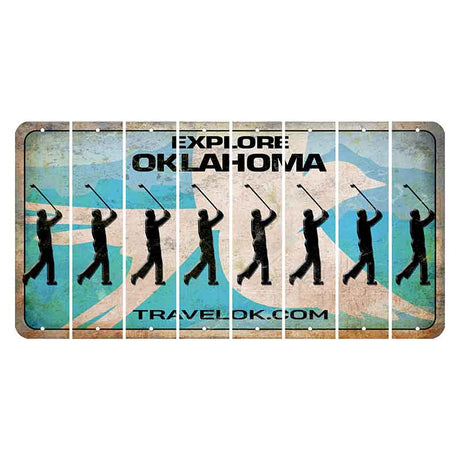 Oklahoma Scissor-Tailed Flycatcher Cut License Plate Strips (Set of 8) Male Golfer